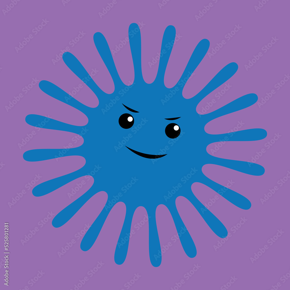 Obraz premium Microbe bacterium round shape with rays