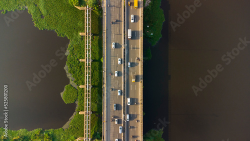 Aerial Photography Drone photography of Chennai and the suburbs in Tamil Nadu India; River bed landscape images of villages; Beach aerial view