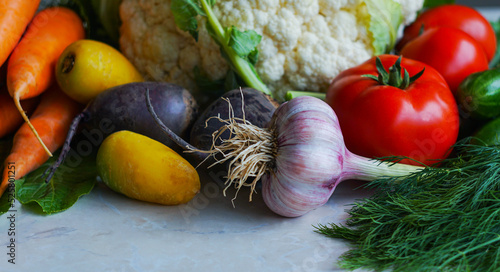 Cauliflower and various vegetables