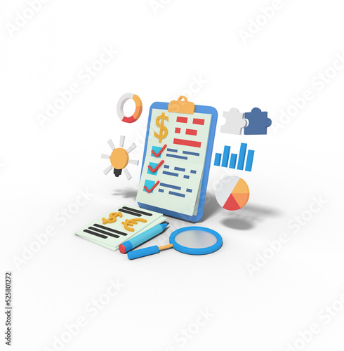 3d illustration of business planning invest and strategy photo