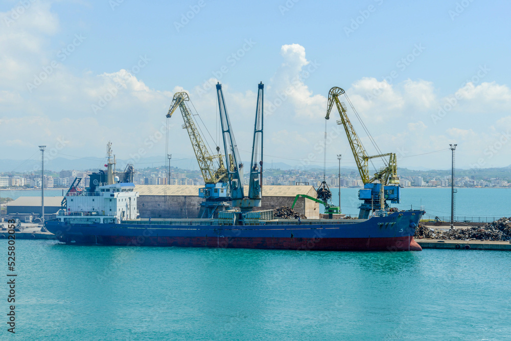 View at the port of Durres on Albania