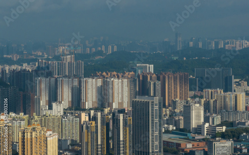 Aerial view of landscape in shenzhen city  China