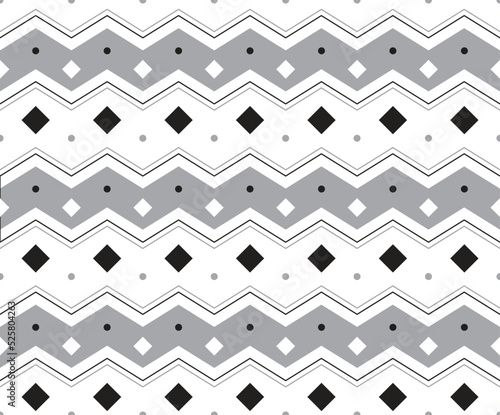 Black White Grey Diamond Tilt Square Horizontal Zig Zag Line Stripe Dot Dash Line Circle Seamless Pattern Vector Illustration Tablecloth, Picnic mat wrap paper, Mat, Fabric, Textile, Scarf