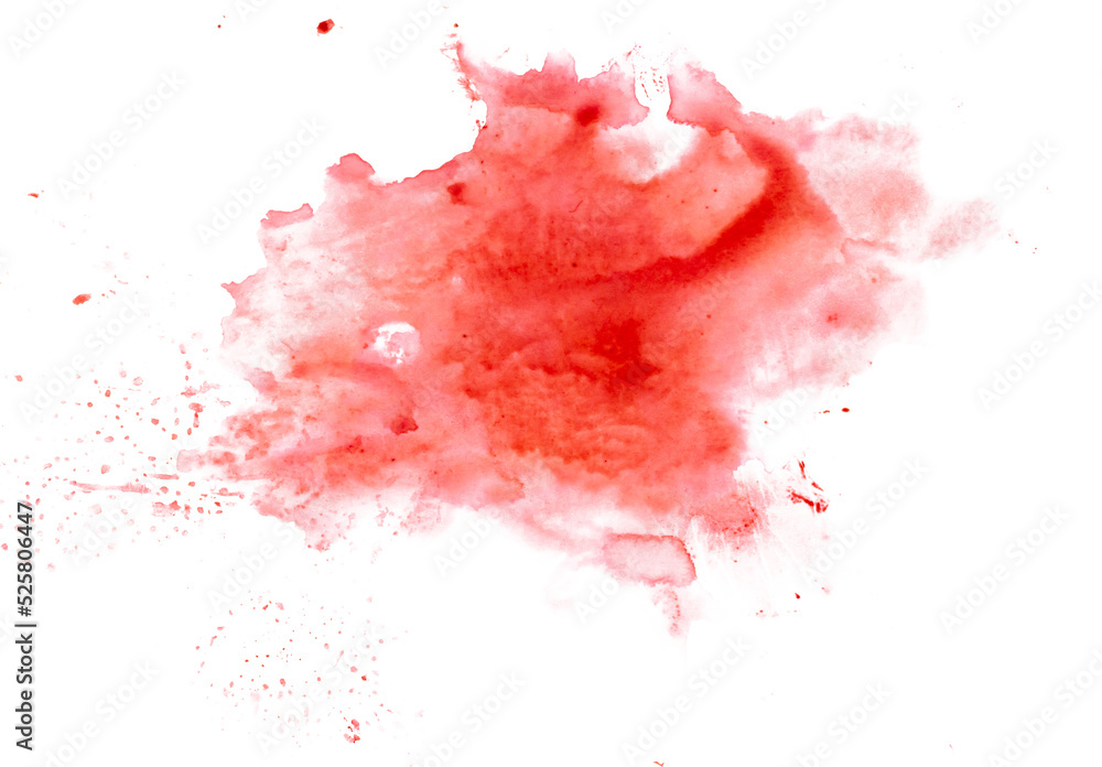 Fototapeta premium Blood Splatter Smear Stain Overlay Isolated on White Background 