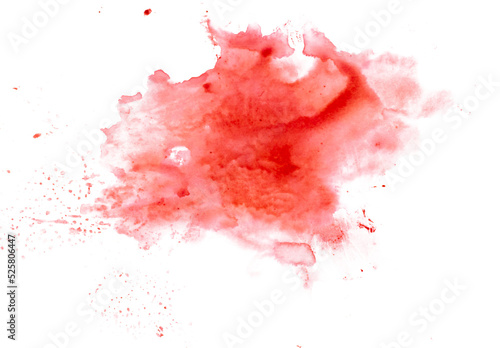 Blood Splatter Smear Stain Overlay Isolated on White Background
