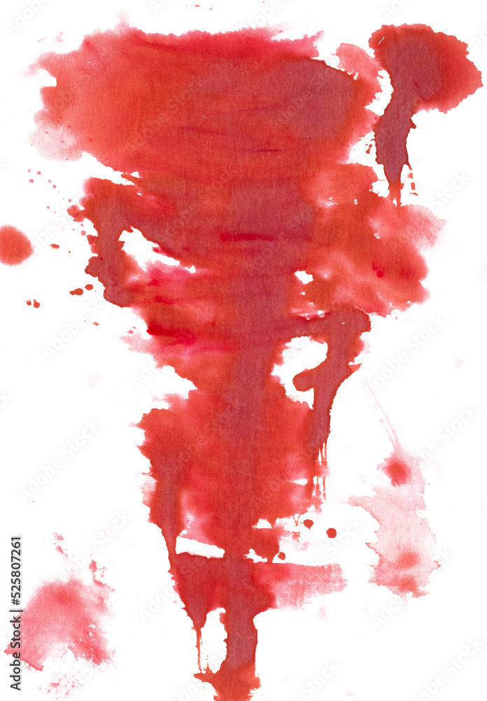 Blood Splatter Smear Stain Overlay Isolated on White Background Stock