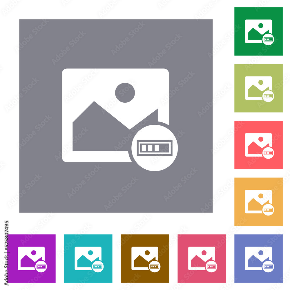 Image processing square flat icons Image processing square flat icons