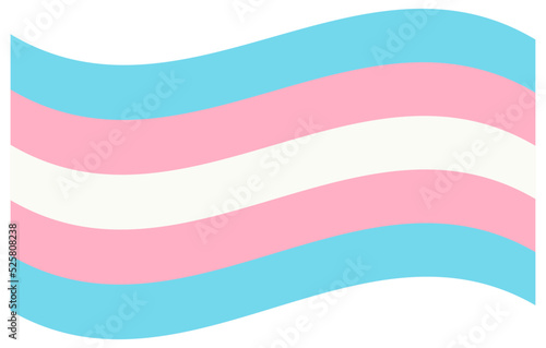 Transgender Pride Wavy Flag LGBTQ+ symbol Isolated vector illustration on white background