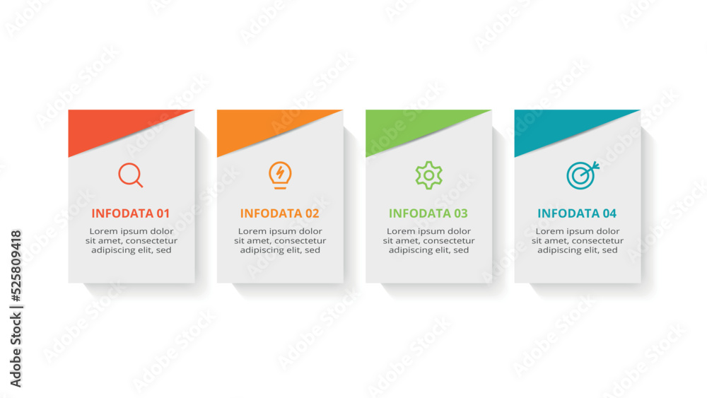 Rectangle concept for infographic with 4 steps, options, parts or processes. Business data visualization. Rectangle concept for infographic with 4 steps, options, parts or processes. Business data visualization.