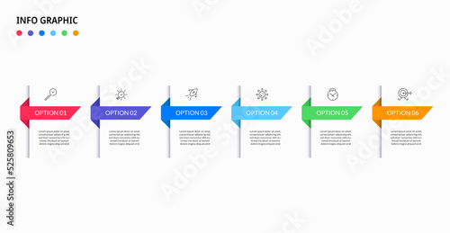 Vector Infographic design business template with icons and 6 options or steps. Can be used for process diagram, presentations, workflow layout, banner, flow chart, info graph