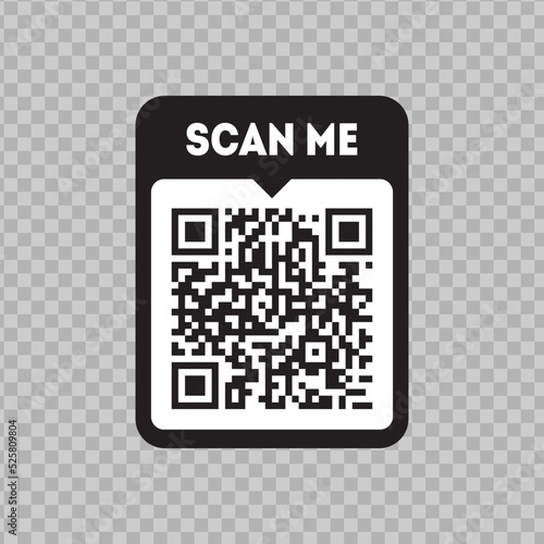 Scan me icon with QR code. Qrcode tempate