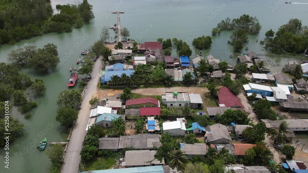 Village of phuket near pier and sea vew 