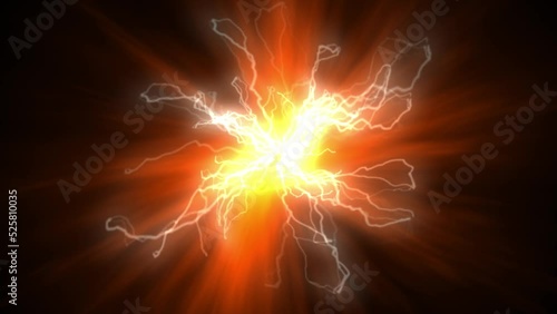4k animated lightning on the background of a bunch of energy