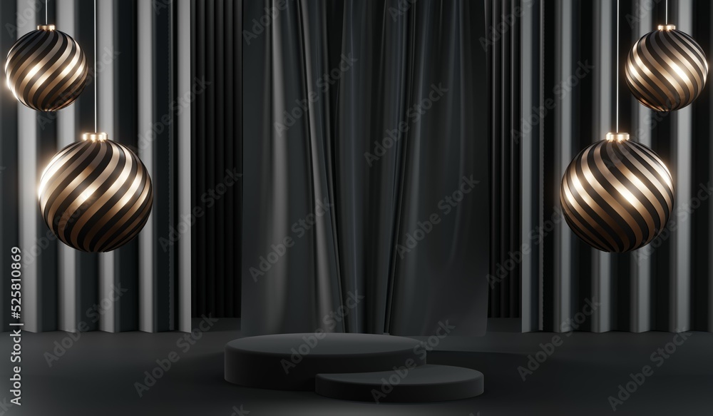 3D rendering of blank product background for cream cosmetics Modern black podium background 3D rendering of blank product background for cream cosmetics Modern black podium background