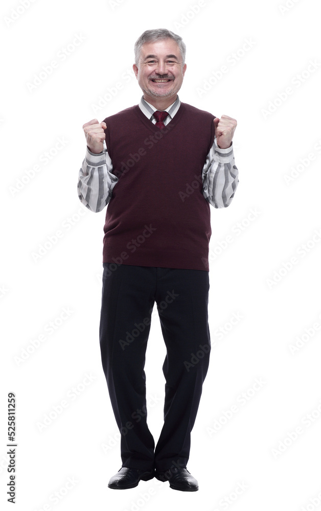 very happy man in casual clothes. isolated on a white very happy man in casual clothes. isolated on a white