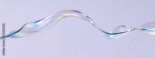 Abstract colorful gradient wave 3d rendering, chromatic dispersion and thin film spectral effect photo