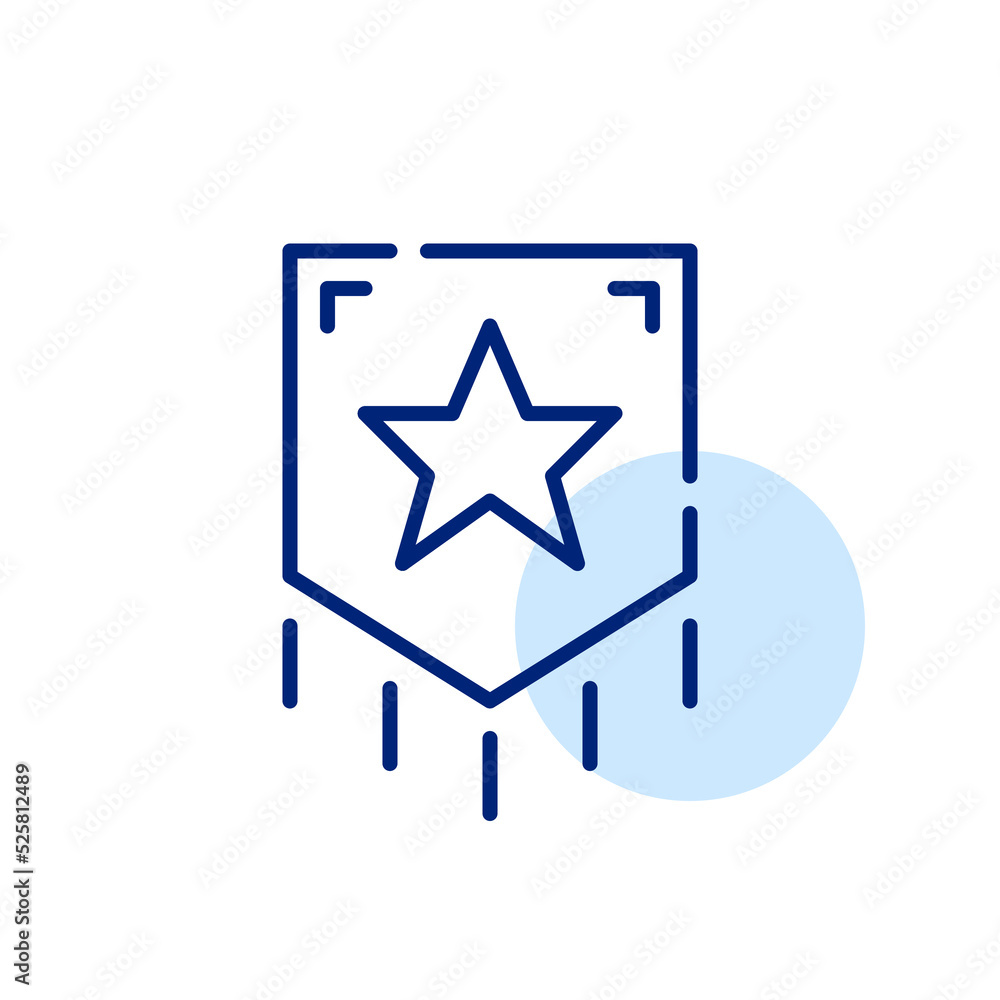 Banner with star. Pixel perfect, editable stroke line art icon Banner with star. Pixel perfect, editable stroke line art icon