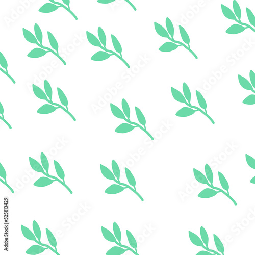 pattern green branches  leaves  green color  background with leaves