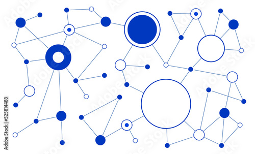 Futuristic network connected dots and lines technology background template. Fintech blockchain linked global digital database graphic vector.