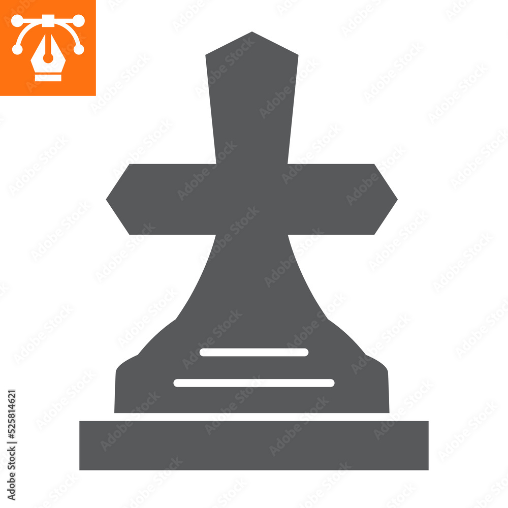 Tombstone solid icon, glyph style icon for web site or mobile app, halloween and grave, gravestone vector icon, simple vector illustration, vector graphics with editable strokes.