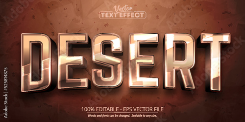 Fotografiet Desert text effect, editable old and shiny text style