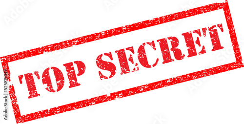 Top Secret Stamp. Red Text Rubber Stamp Ink - Vector.