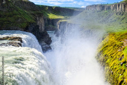 Gullfoss waterfall located in canyon on Hvita river  Iceland - hdr photograph