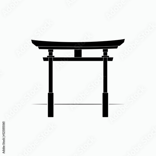 Torii Icon. Heritage Landmark, Japanese Gate Symbol - Vector. 