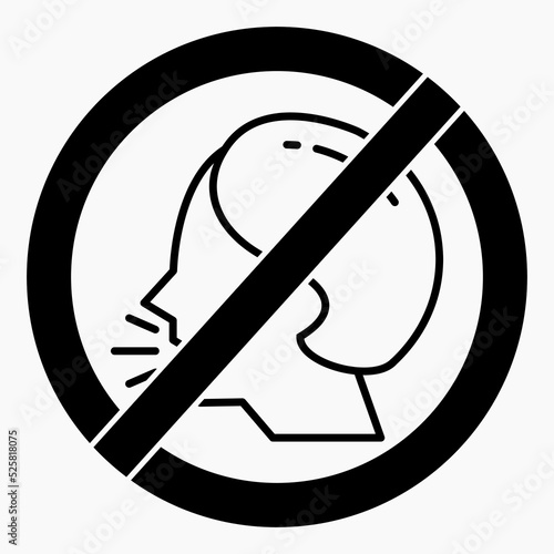 Do not speak icon. Quiet. Keep silence. Keep quiet. Vector icon.