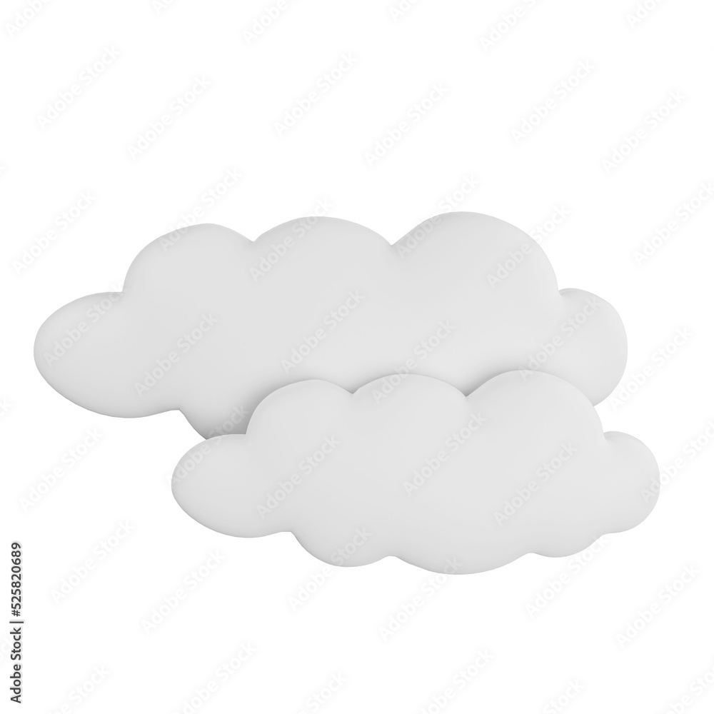 3D rendering cloud icon on transparent background 3D rendering cloud icon on transparent background