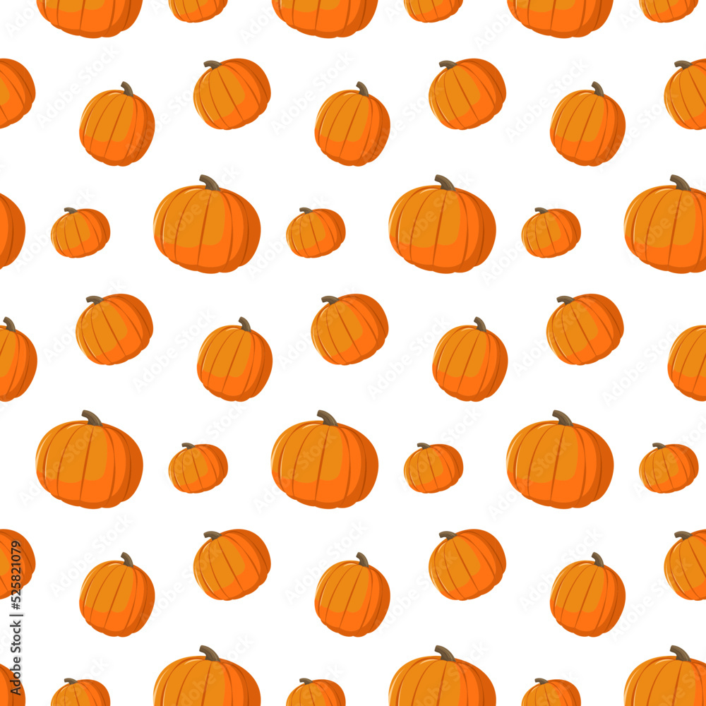 Pumpkin seamless pattern, cartoon style, vector. Pumpkin seamless pattern, cartoon style, vector.