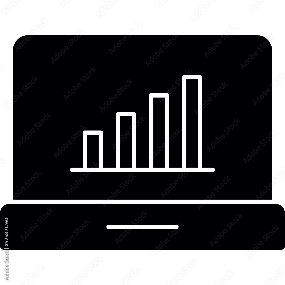 Online Bar Chart Icon Online Bar Chart Icon