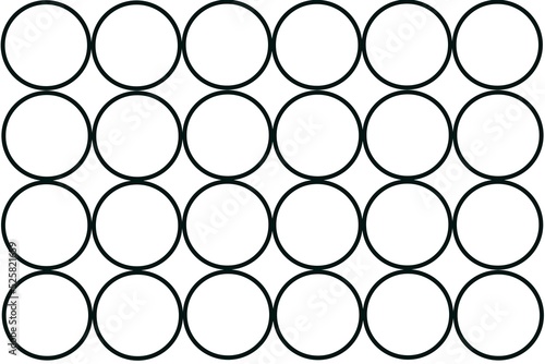 Circles on white backgrounds for coloring and creativity.