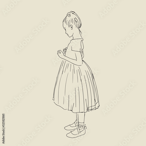 Vector illustration of pretty little girl