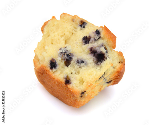 Tasty muffin cake, isolated on white 