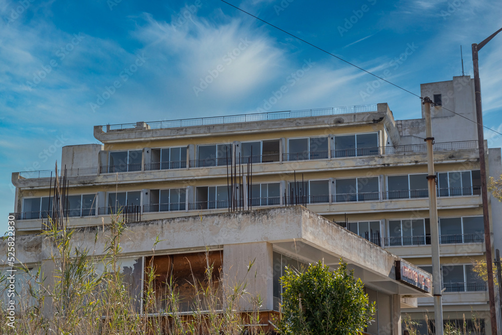 The abandoned city, ghost town, Varosha in Famagusta, North Cyprus. The local name is The abandoned city, ghost town, Varosha in Famagusta, North Cyprus. The local name is