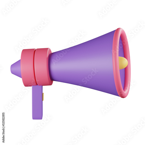 Megaphone illustration 3d rendering