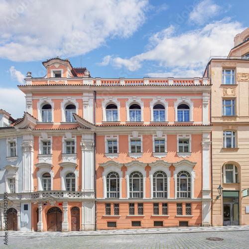 Beautiful building on Maiselova street in the center of the city. Prague, Czhech Republic photo