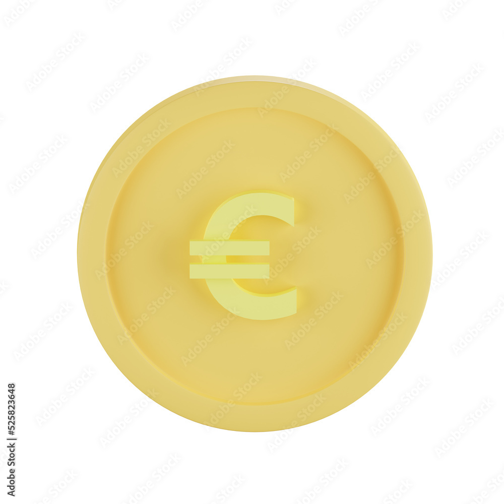 Euro coin illustration 3d rendering Euro coin illustration 3d rendering
