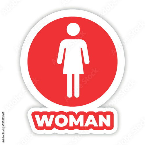 woman toilet editable modern vector icon and text effect design