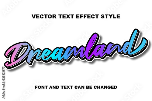 Dreamland typography lettering 3d editable text effect font style template background wallpaper art