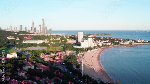 Aerial photography of Qingdao Qianhai First-line Bay Area Scenic Area photo