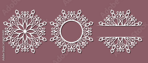 Big set of Christmas decorations - balls with a Santa Claus, deer, snowflake, candle, angel, snowman, gift, sock, Christmas tree, house. Template for laser cut. New Year theme. Vector illustration
