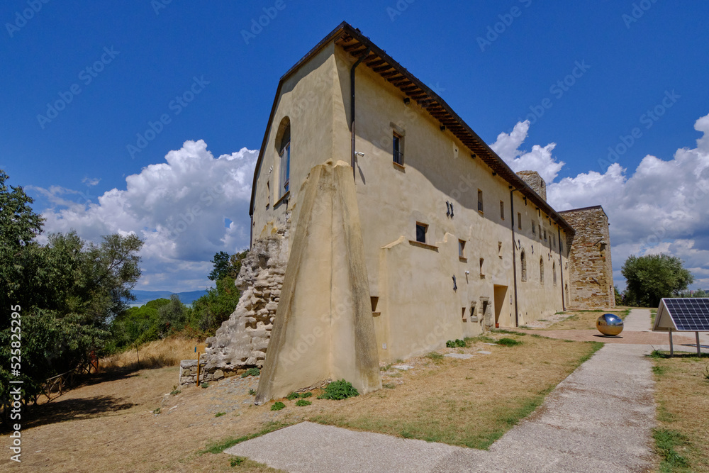 Fototapeta premium The Olivetan Monastery (Monastero Olivetano) at Isola Polvese on lake Trasimeno, Italy
