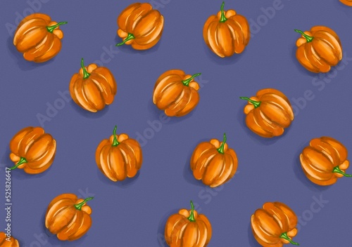 pumpkin drawing on purple background