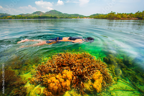 enjoy a tropical beach vacation. swim and enjoy the beauty of coral reefs. Indonesian landscapes tropical beaches.