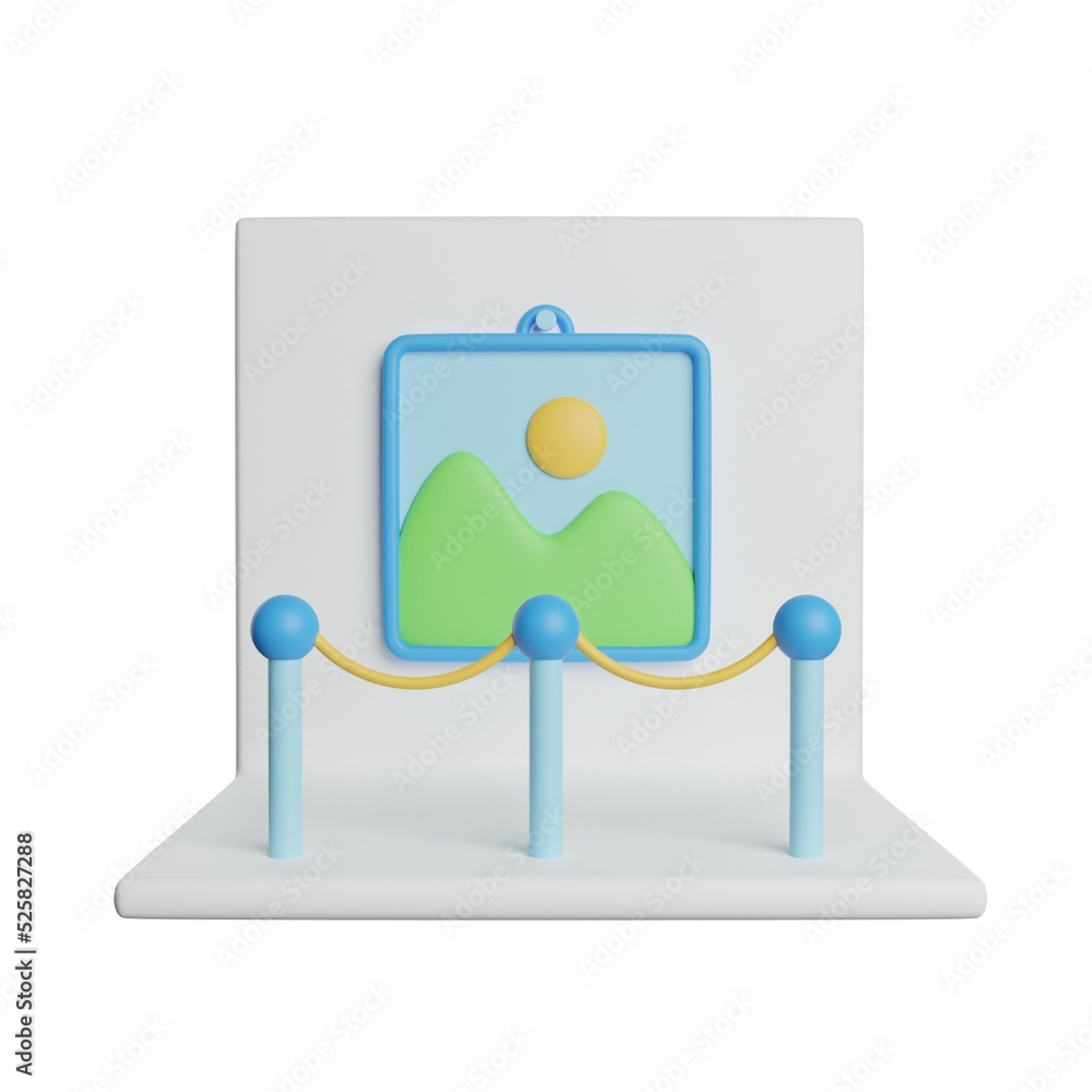 Fototapeta premium Art Gallery Museum 3D Rendering Illustration