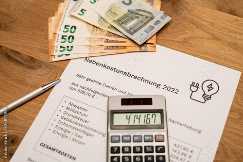 Nebenkostenabrechnung 2022 Strom Gas Miete Energie