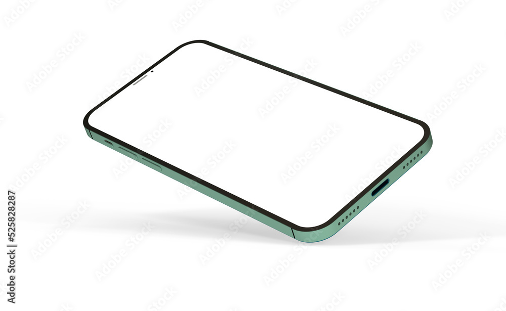 Modern glass smartphone hanging over the table Modern glass smartphone hanging over the table