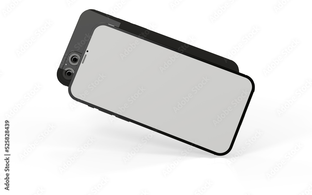 smartphone With Blank Screen in 3d smartphone With Blank Screen in 3d